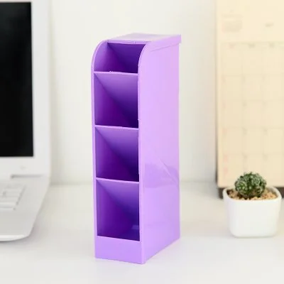 보라색 미술용품 정리함 / 미니 수납함 데스크 책상 다용도 정리함